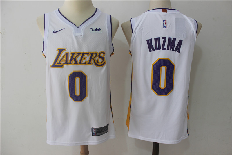 Men Los Angeles Lakers #0 Kuzma White NBA Jerseys